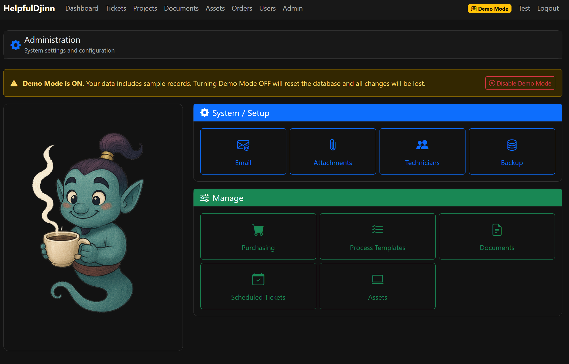 Admin settings and workflow configuration